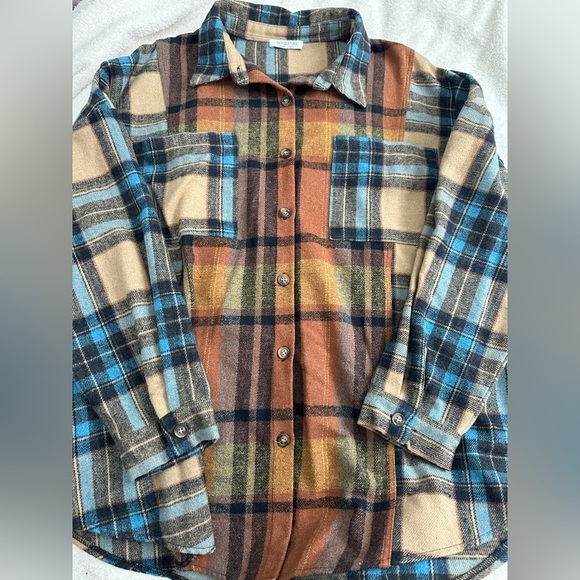 Double Take Tops - Double take plaid jacket size 2X